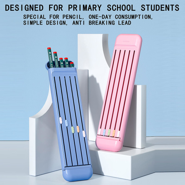 Liten pennask innehållande 5 pennor 1 suddgummi och 1 linjal Lämplig för barn som skola Light Blue