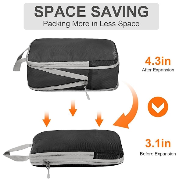 Kompressionsförpackningskuber, 4 set ultralätta förpackningskuber för handbagage, reseförpackning för S