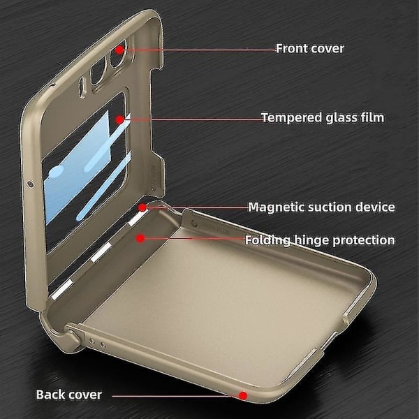 Hin-fodral Kompatibelt med Razr 2022, PC-skal med Glas Gold