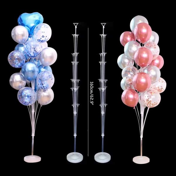 2-Pakning Ballongstativ Holder for 19 Ballonger Fest Bursdag transparent