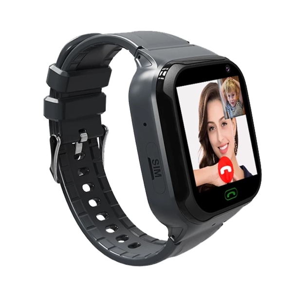 Ny design 2023 Smart Watch för barn 4g Sim Lbs/wifi Kamera Sos Call Vattentät Födelsedagspresent B Black