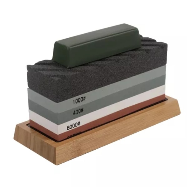 Slipsten Kit för Knivslipning / Slipblock - 400/1000/3000/8000 Knivslip 2485