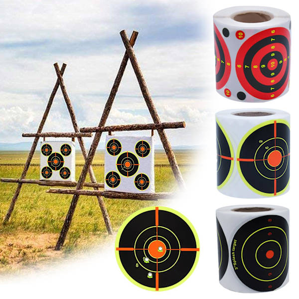 200 st/Rullskjutande måladhesiv skjutmål Splatter R black yellowA One-size