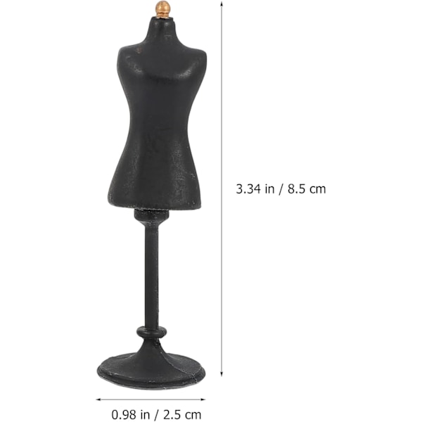 Dockkläder Klänning Mannekäng Syform Dockklänning Form Stativ Plaggskjol Display Stöd Kvinnlig Mannekäng Torso Tillbehör（svart，vit)(2st)