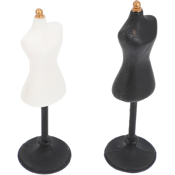 Dockkläder Klänning Mannekäng Syform Dockklänning Form Stativ Plaggskjol Display Stöd Kvinnlig Mannekäng Torso Tillbehör（svart，vit)(2st)