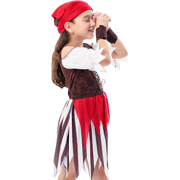 Piratdräkt för barn, maskeradkläder, festkläder, för pojkar och flickor Ro Rosa 4-6 ans