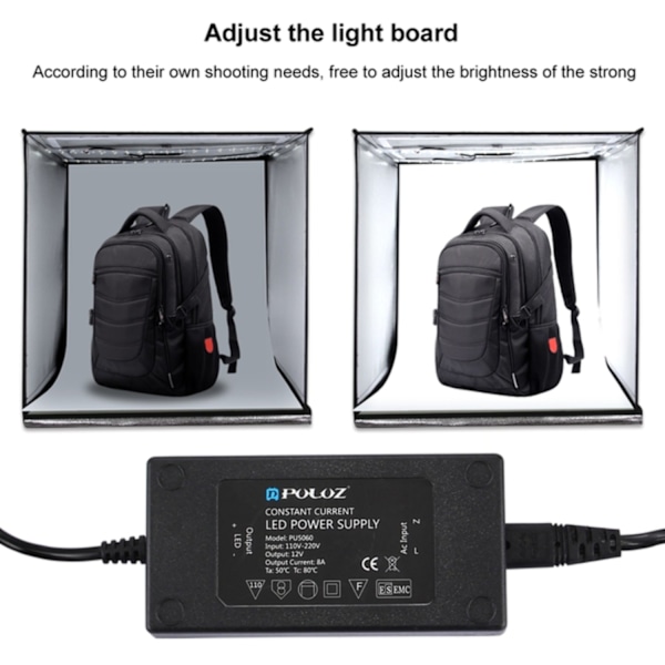 60cm Professionellt Tält till Fotografering / Ljustält - 3380LM Black Svart