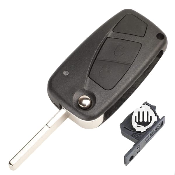2 knappars nyckelskal för Fiat Svart Black one size