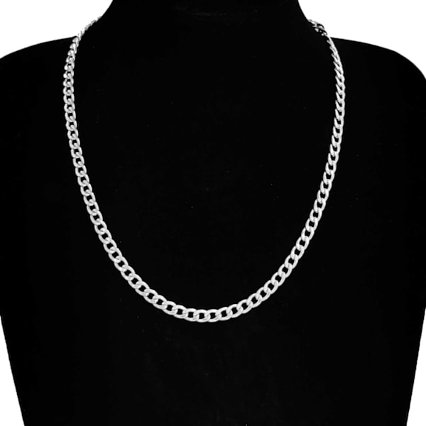 Silver Kedjehalsband Halsband Kedja Länk Silver 5mm silver
