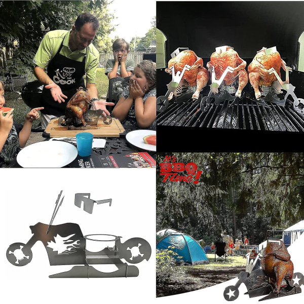 Kycklingstek, ölburk kycklinghållare för grill Motorcykel ölburk kycklingstek