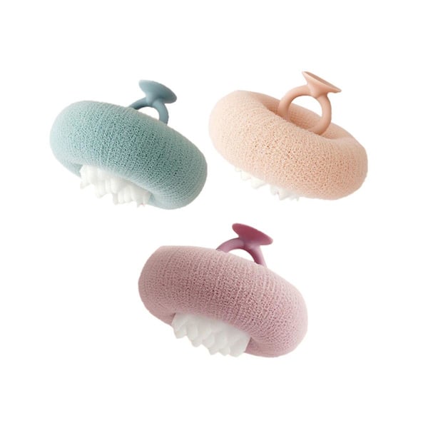 3-pack svampnätpuff duschboll, tvättlappar svamp loofah bo