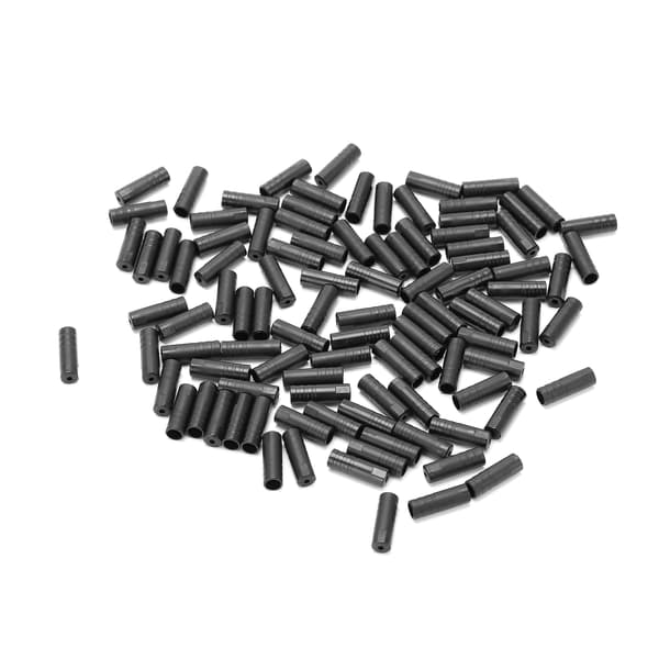 100 st Cykelkabeländkapslar Svart plasthus Ferrule Cykellock för 4 mm diameter bromstrådsrör 0.2