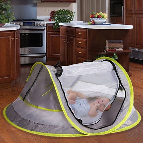 Baby Strandtält, Baby Strand Pop Up Tält, UPF 50+ Solskydd Baby Tält, Baby Tält med Myggnät, Solskydd för Flickor Pojkar, Strandparasoll för