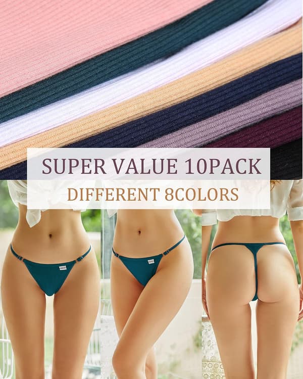 10-pak justerbare G-streng-truser for kvinner, sexy undertøy Setc-10pack Setc-10pack L