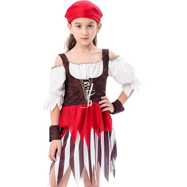 Piratdräkt för barn, maskeradkläder, festkläder, för pojkar och flickor Ro Rosa 4-6 ans