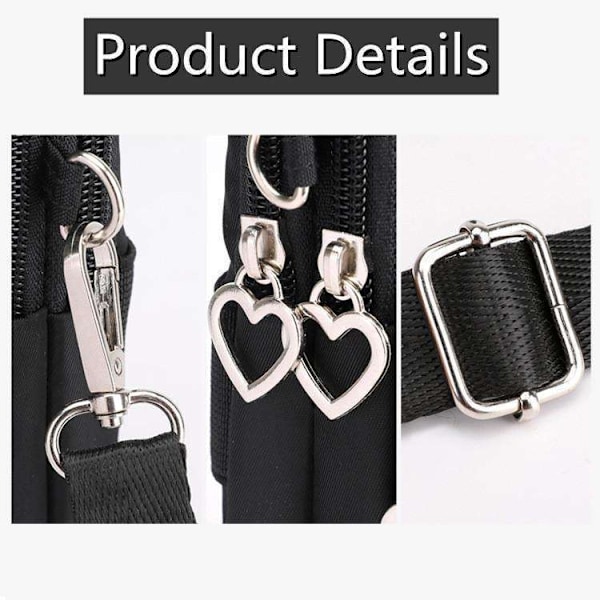 Axelväska för mobilen - Plånbok, Handväska, Clutch - Svart Black Svart