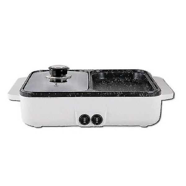 2 i 1 Elektrisk Hot Pot Cooker Bbq 1400w Grill Multicooker Elektrisk Bbq Grill Non Stick Pl