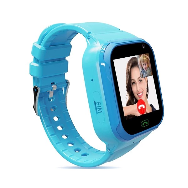 Ny design 2023 Smart Watch för barn 4g Sim Lbs/wifi Kamera Sos Call Vattentät Födelsedagspresent B Blue