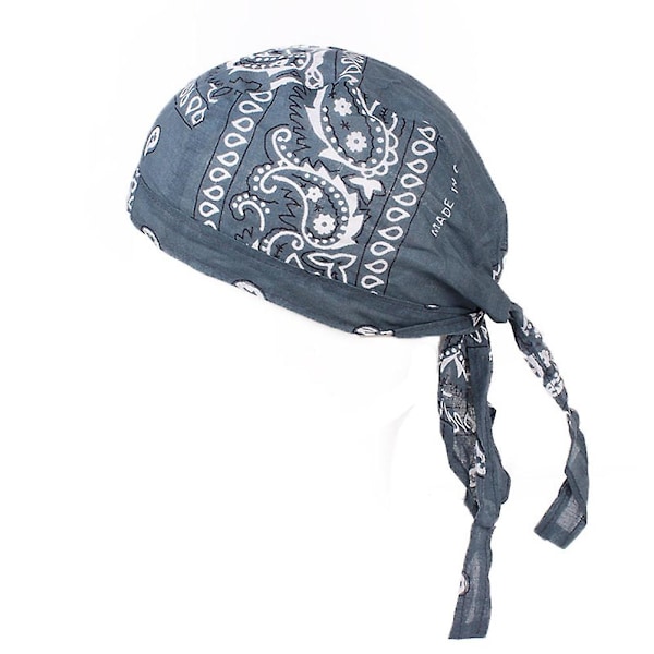 Bomull Herr Dam Pirater Cap Cykel Pannband Hatt Bandana huvuddu Dark Gray
