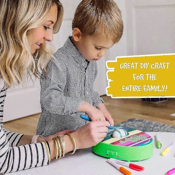 The Eggmazing Easter Egg Mini Dekorationskit Konst- och Hantverksset - Inkluderar Äggdekorationssnurra och 6 Markörer [förpackningen kan variera]