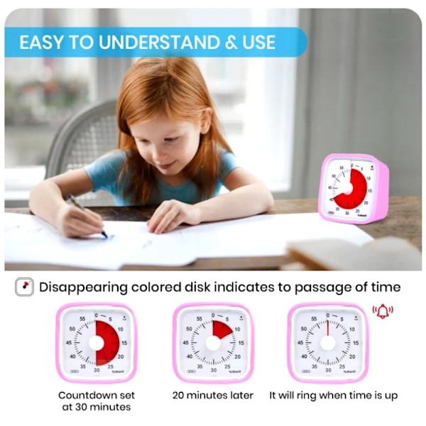 Visuell Timer för Klassrum – Effektiv Tidshantering på 60 Minuter Black Svart