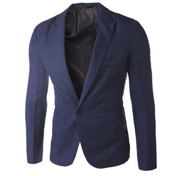 Herr Slim Fit En Knapp Solid Blazer Business Casual Kostymrock grey grey 3XL