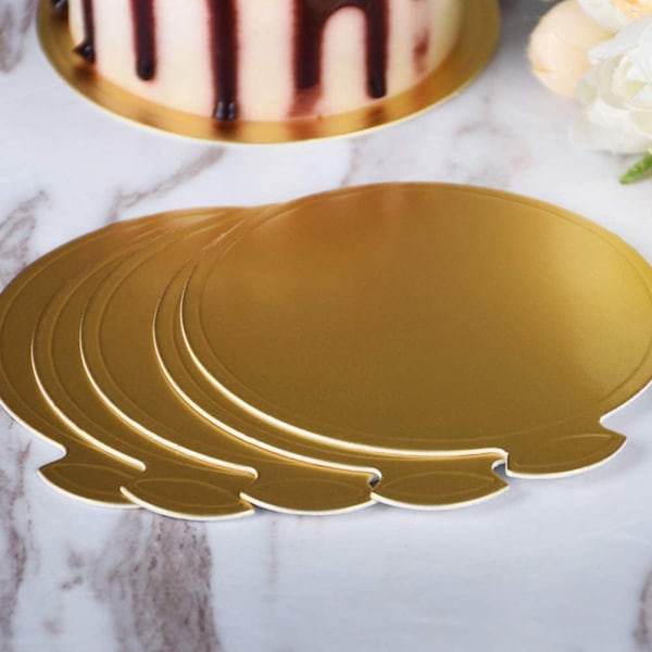 Mini tårtbottnar i kartong, 100 st Golden Mousse tårtbrickor, tårtpapperstallrikar, dessertbricka för bröllop och födelsedag