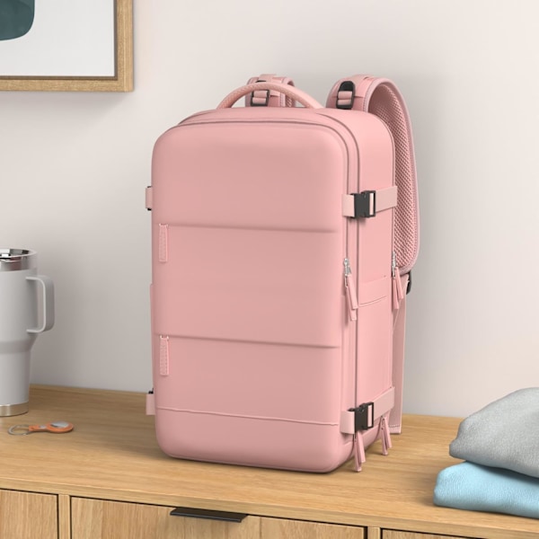 Stor Reseryggsäck för Kvinnor och Män, Kabinväska, Vandringsryggsäck Vattentät Utomhus Sport Ryggsäck Casual Dagryggsäc Small pink