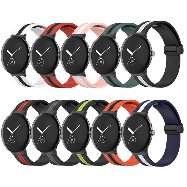 För Pixel handledsband utan gap rem svettsäker klocka silikon andas Orange black