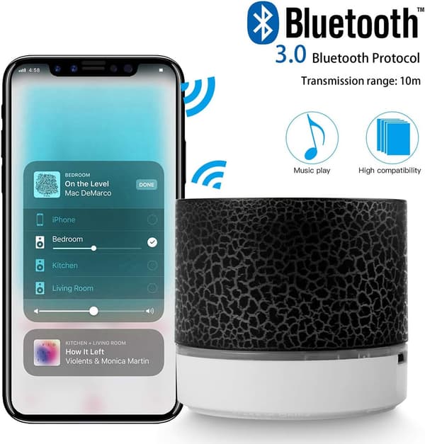 Bærbar trådløs Bluetooth-højttaler med indbygget mikrofon, håndfri