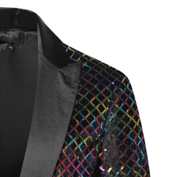 Jacka med paljetter i smoking för män Blazers Balfest silver silver M