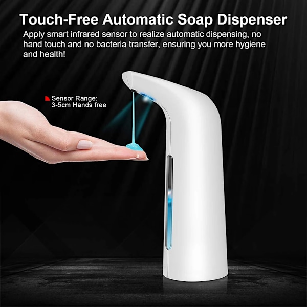 Automatisk tvåldispensator beröringsfri golden 400ml white