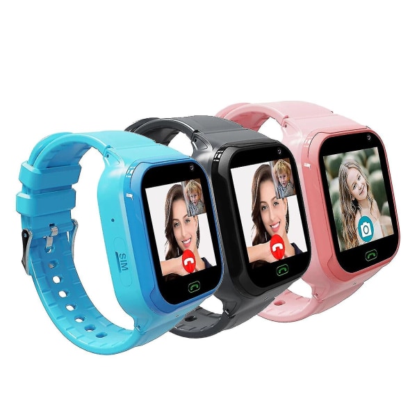 Ny design 2023 Smart Watch för barn 4g Sim Lbs/wifi Kamera Sos Call Vattentät Födelsedagspresent B Blue