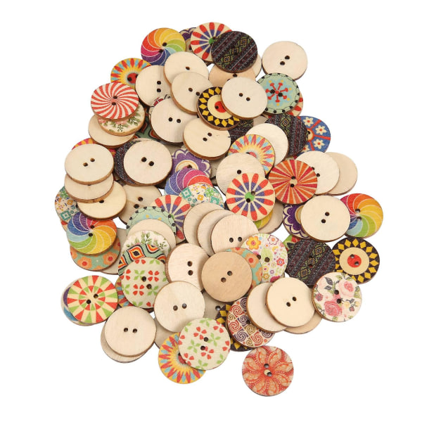 300 st blandade runda knappar hantverk med 2 hål Kompatibla konstsömnad DIY