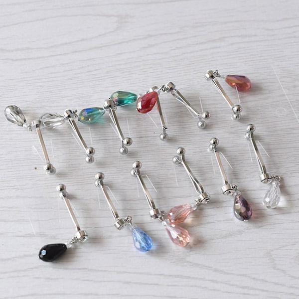 12 st Faux Crystal Pendant Muslim Hijab Scarf Metall U Clips Shaw