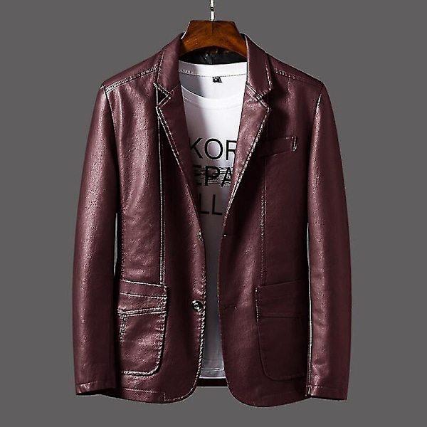 Casual Blazer Jackor Herr Ytterkläder Läderjacka Herr Casual Läderjacka Herr Slim Pu Läderjacka Modekläder Black Black 4XL