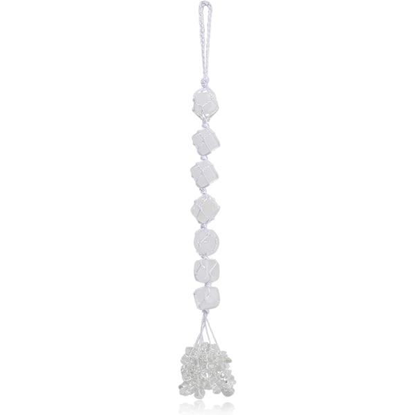 Kristallhängande helande kristaller ädelstenar dekor tumlade stenar bilbackspegel vägg hängande kristaller Reiki kristallgåvo Clear Quartz
