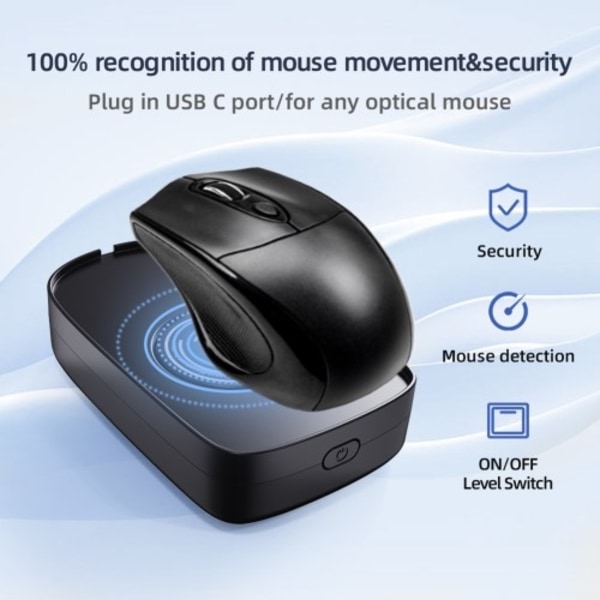 Mouse Jiggler Simulate Mouse Mover håller datorn aktiv trådlös mus Wiggler Black Svart