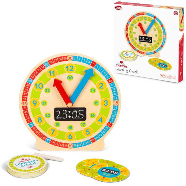 Klocka i Trä - Lär barn klockan - Pedagogiska Spel Multicolor multifärg