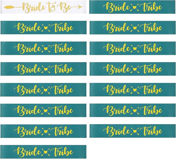 16 kpl polttaribanderolleja - Bride Tribe ja Bride To Be -banderollit
