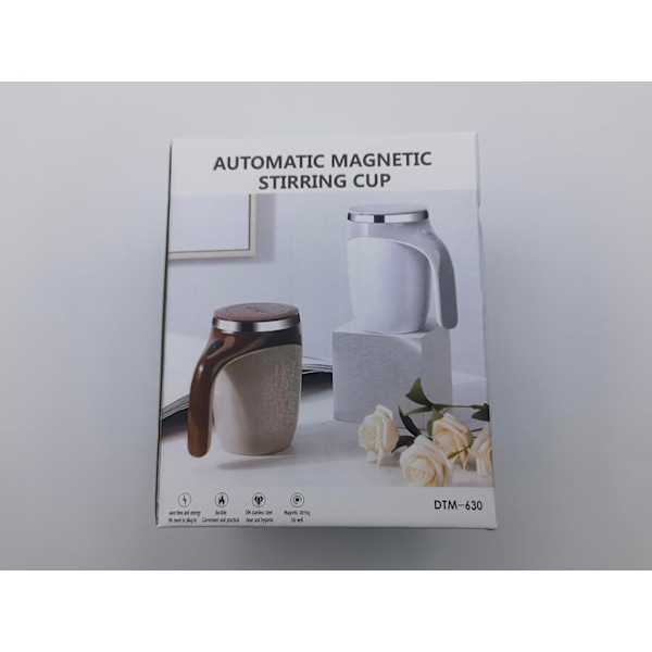 Självrörande Mugg, 380ML Självrörande Kaffe Mugg Automatisk Magnetisk Rörning Kaffe Mugg Roterande Hem Kontor Resa Rörning Kopp White