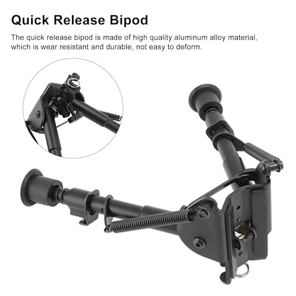 Hopfällbart Snabbfäste Bipod Aluminiumlegering Stativ Skyttens Bipod för Utomhusskytte