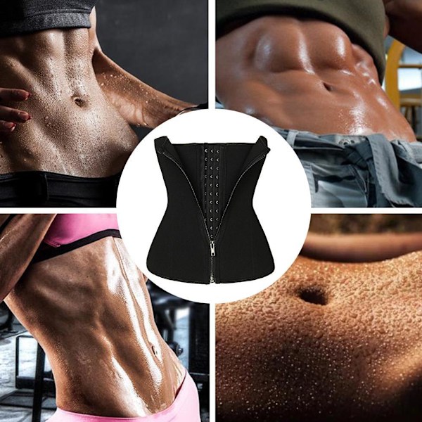 Bastu svettbälte för viktminskning Neopren waist trainer Body Sh blackL XL