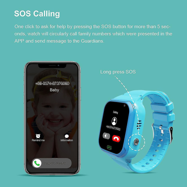 Ny design 2023 Smart Watch för barn 4g Sim Lbs/wifi Kamera Sos Call Vattentät Födelsedagspresent B Black