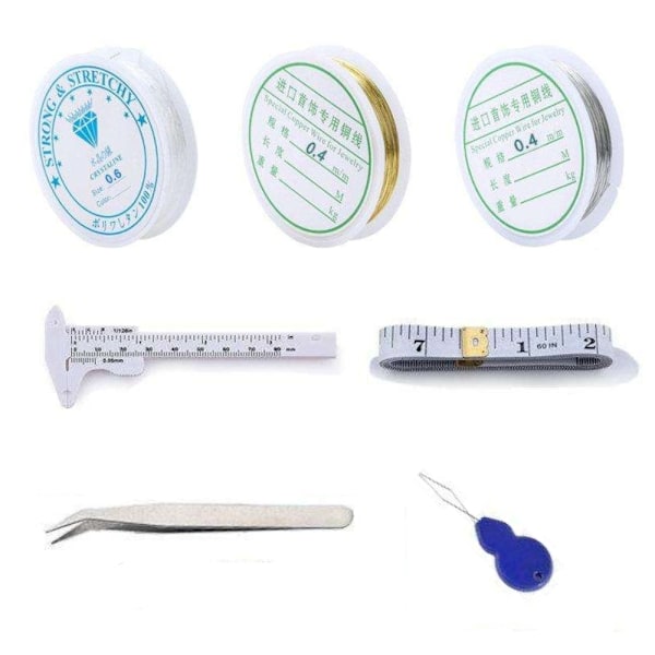 Mega Kit för Smyckestillverkning - Tänger, Tråd, Ringar - DIY Multicolor multifärg