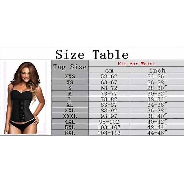 Kvinnors Bustier Latex Slankande Korsett Slankande Midja Cincher för Platt Mage(XS) xs