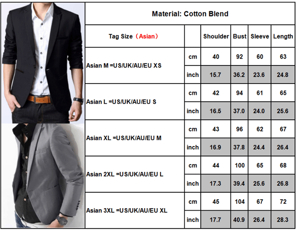 Herr Slim Fit En Knapp Solid Blazer Business Casual Kostymrock grey grey M