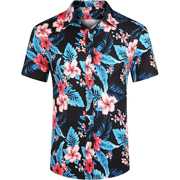 Herr Hawaiian skjorta och shorts black black XL