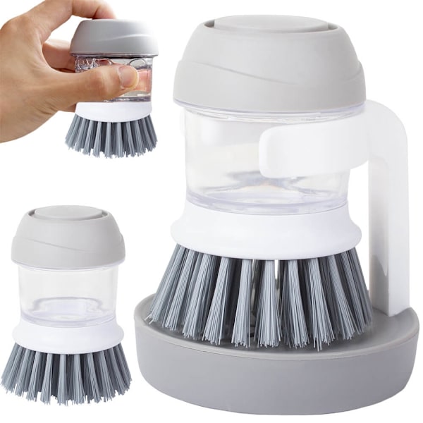 Diskborste med Diskmedelsdispenser och Ställ vit white