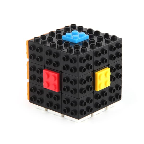 3x3 puslespil Rubiks kube byggeklodslegetøj Vit bakgrund